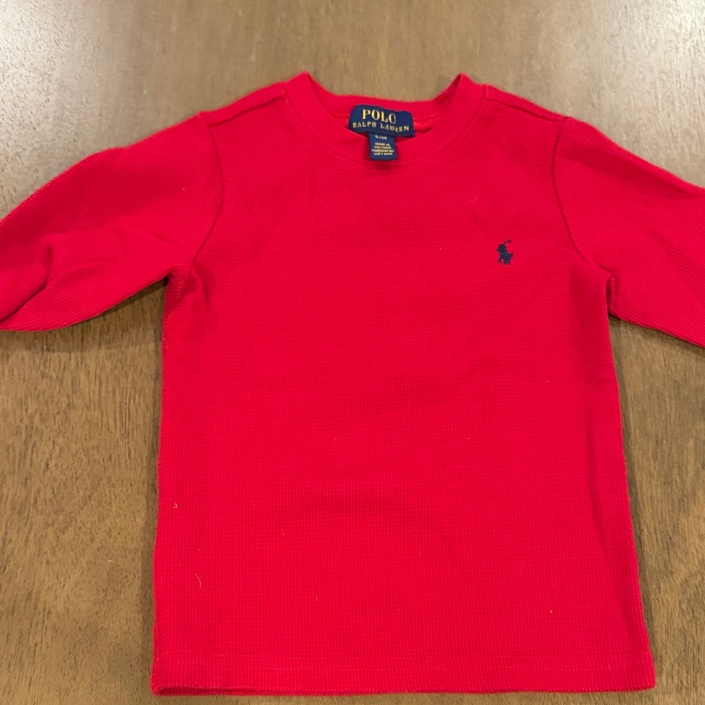 Polo by Ralph Lauren Kids Bright Red Long Sleeve Tee